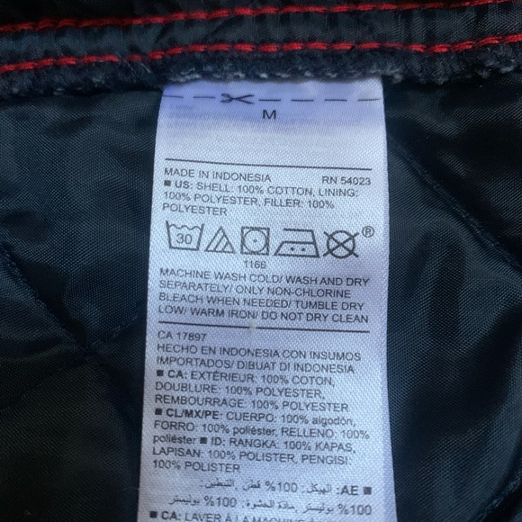 Old Navy women's M Blue quilted Barn jacket snap closure medium weight - Picture 9 of 9